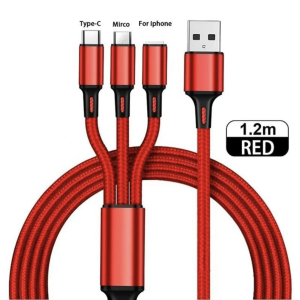 SỈ DÂY CÁP SẠC 3 ĐẦU DÂY DÙ 2A DÀI 1.2M - SỈ CÁP SẠC NHANH