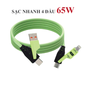 SỈ CÁP SẠC 4IN1, 65W DÀI 1M - SỈ DÂY SẠC NHANH - SỈ PHỤ KIỆN ĐIỆN THOẠI TPHCM